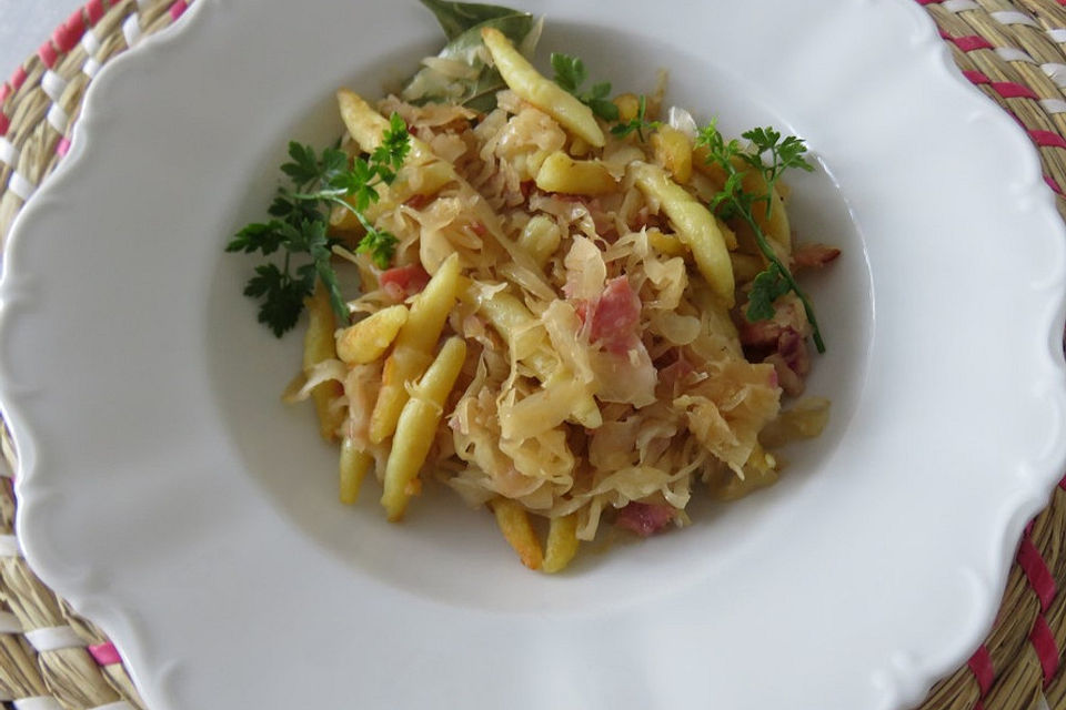 Bubespitzle mit Kraut auf die Schnelle