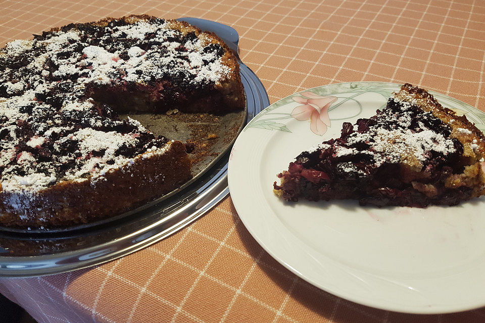 Quark-Kirsch-Kuchen mit Haferflocken