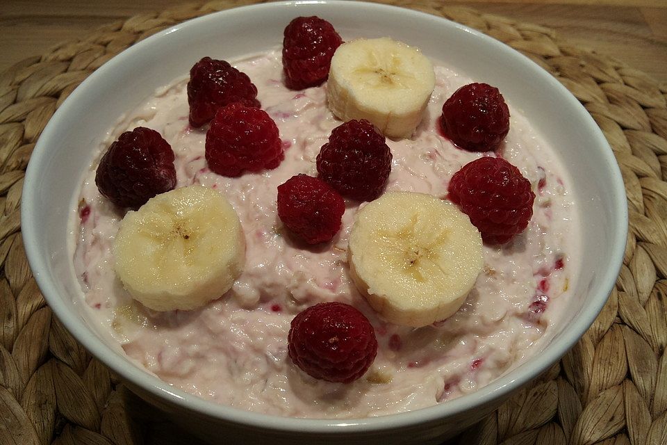 Haferflocken-Himbeer-Bananen-Quark