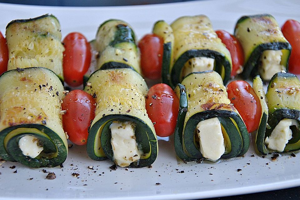 Zucchini-Spieße vom Grill