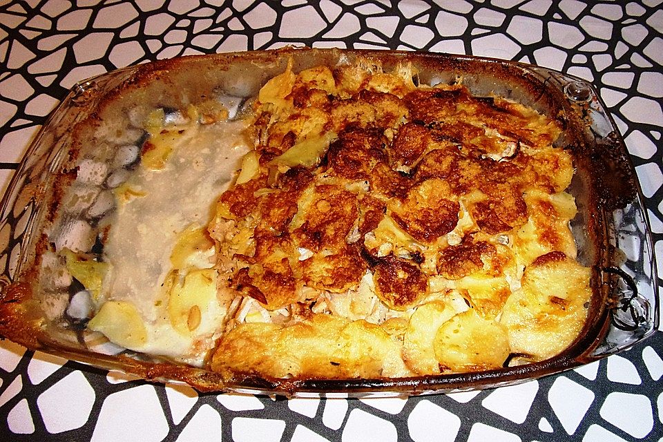 Kartoffel-Lauch-Apfel-Gratin à la Didi