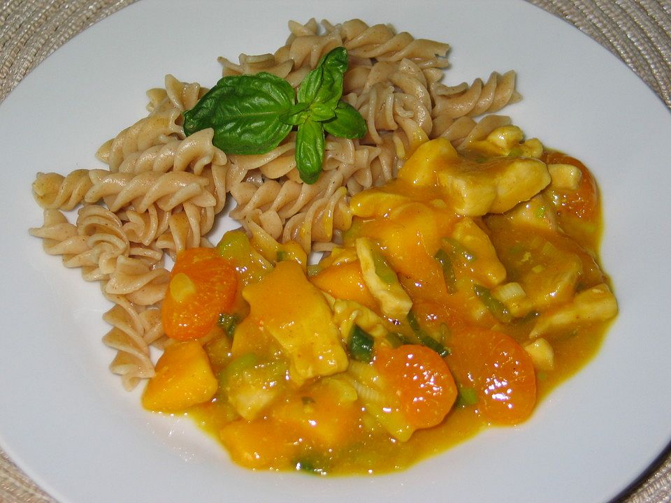 Hähnchen mit Curry, Aprikose, Mango und Orange von jonas_pf| Chefkoch