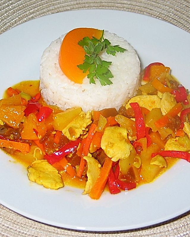 Fruchtiges Pfirsich-Curry