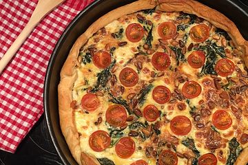 Quiche Mit Spinat Feta Tomaten Und Pinienkernen Von Shelly We Chefkoch