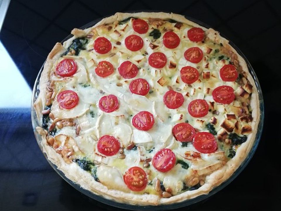 Quiche Mit Spinat Feta Tomaten Und Pinienkernen Von Shelly We Chefkoch