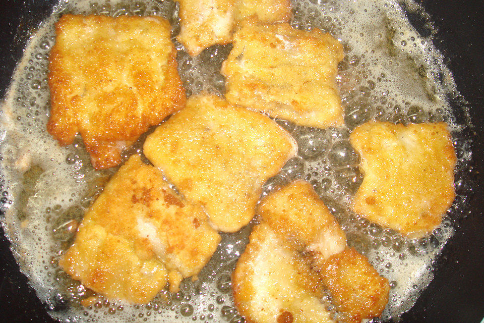 Paniertes Seelachsfilet