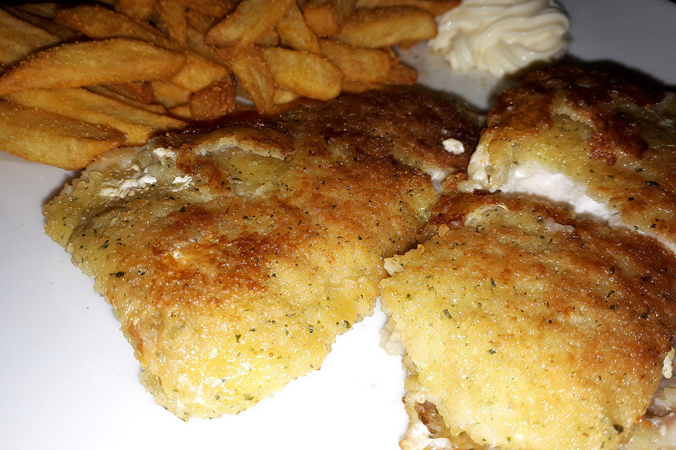 Paniertes Seelachsfilet