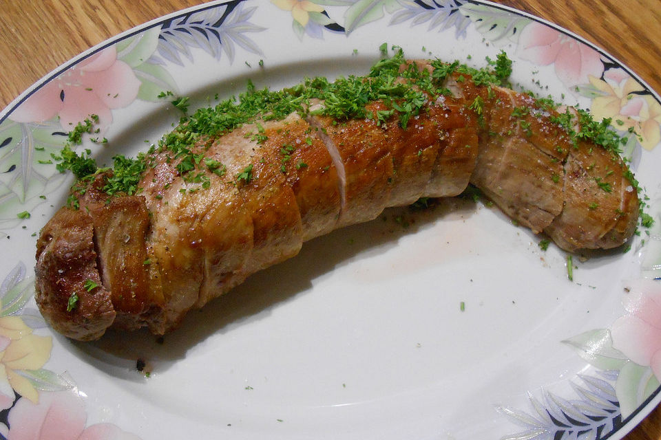 Mariniertes Schweinefilet aus dem Ofen