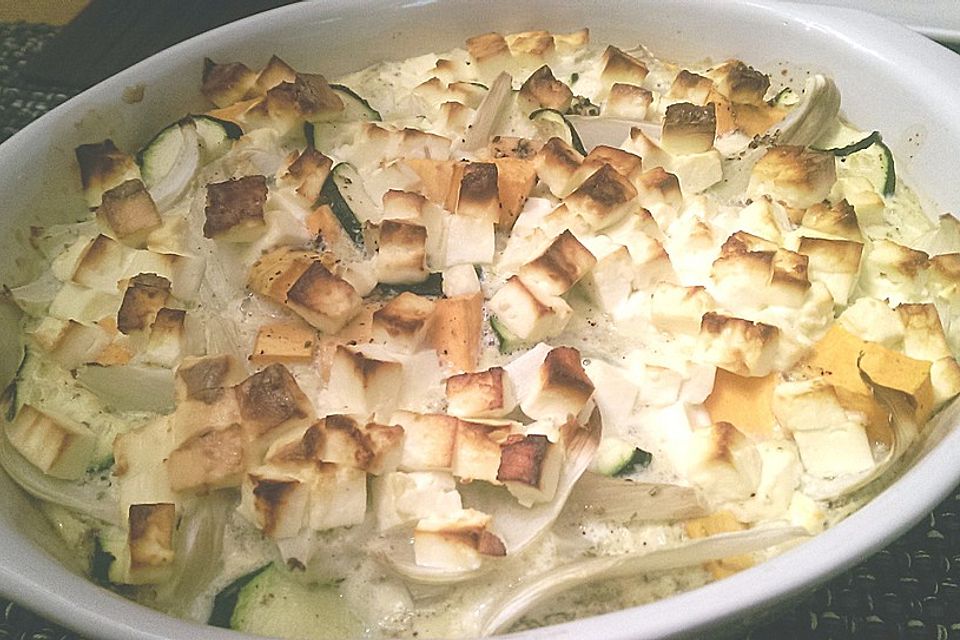 Süßkartoffel-Gratin mit Feta