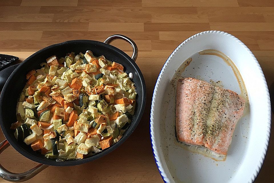 Süßkartoffel-Gratin mit Feta