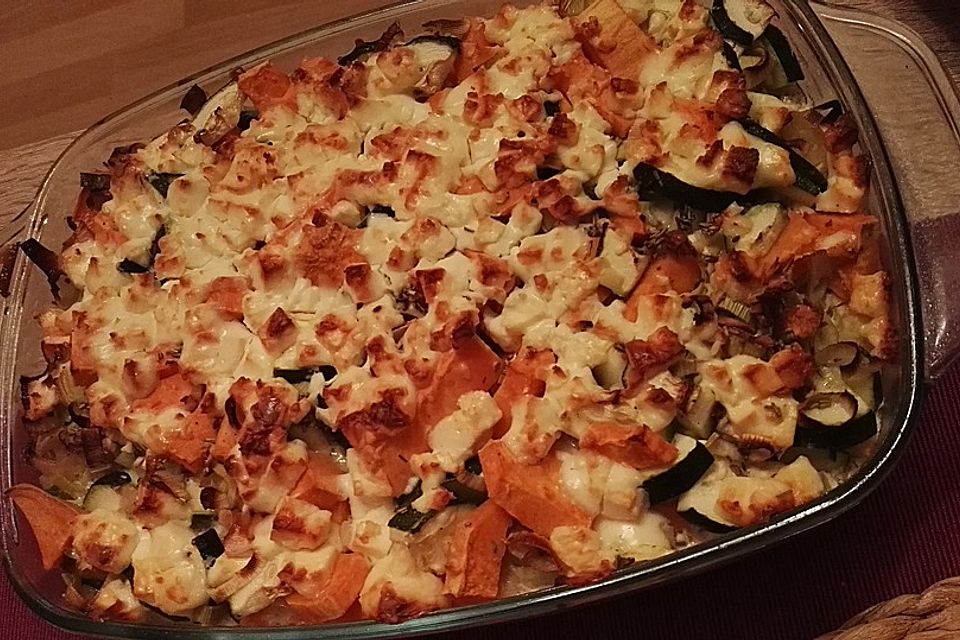 Süßkartoffel-Gratin mit Feta