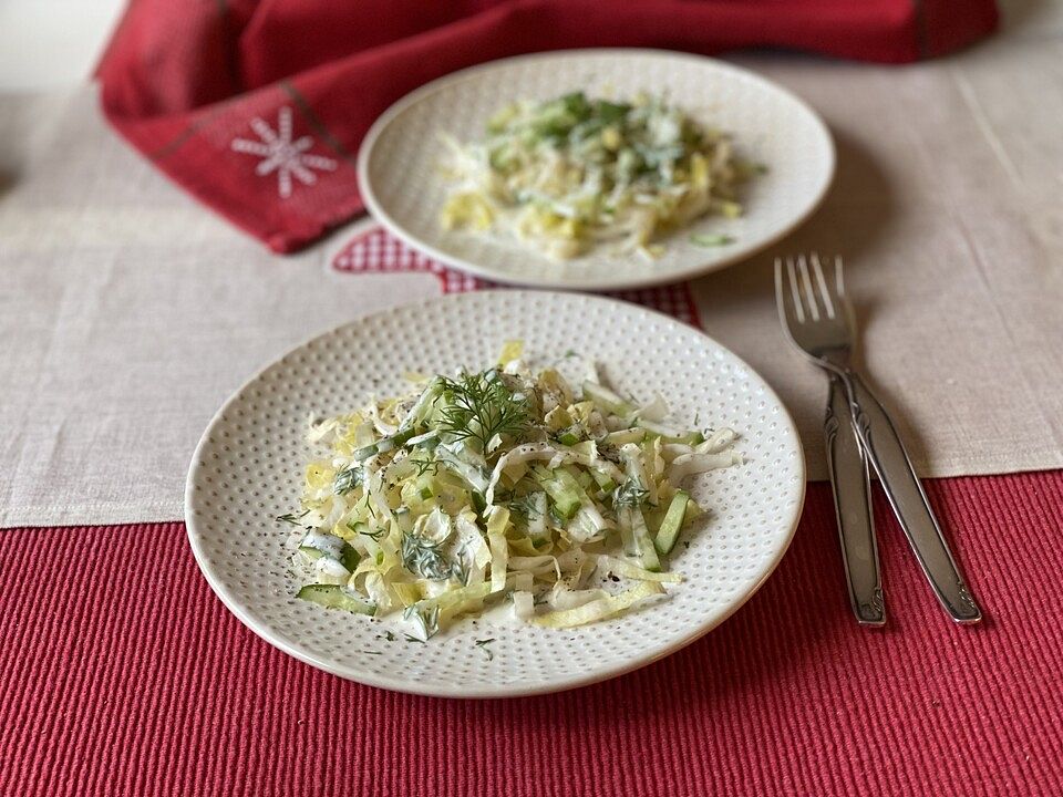 Chicoréesalat mit Gurke in Sahnedressing von patty89| Chefkoch