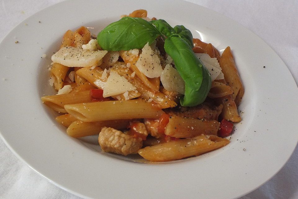 One Pot Penne mit Parmesan