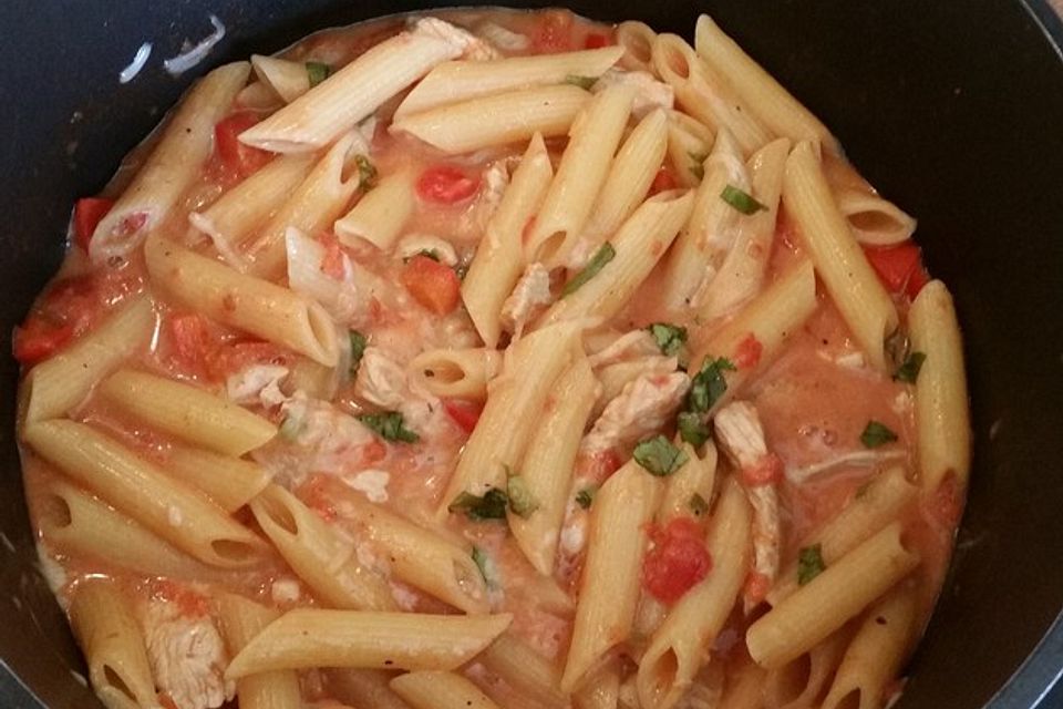 One Pot Penne mit Parmesan