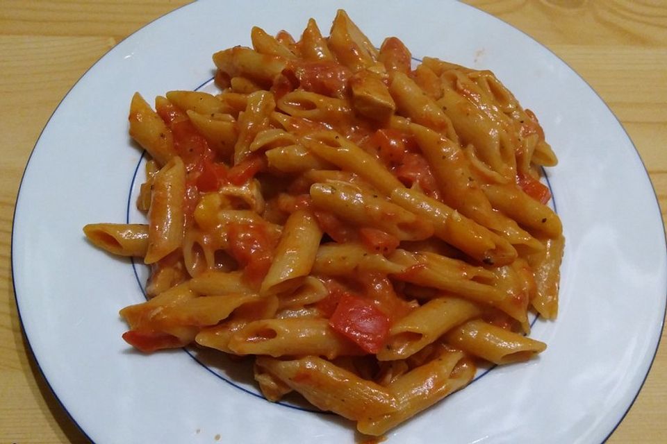 One Pot Penne mit Parmesan