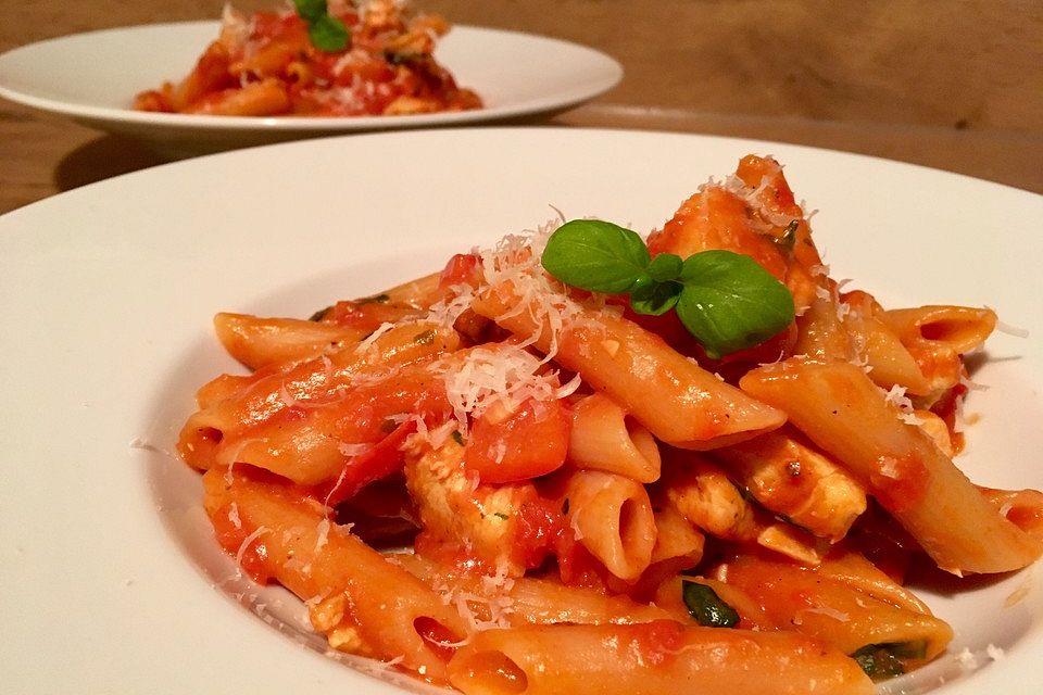 One Pot Penne mit Parmesan