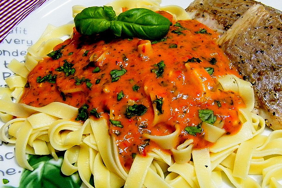 Camembert-Honig-Tomatensauce mit italienischen Kräutern