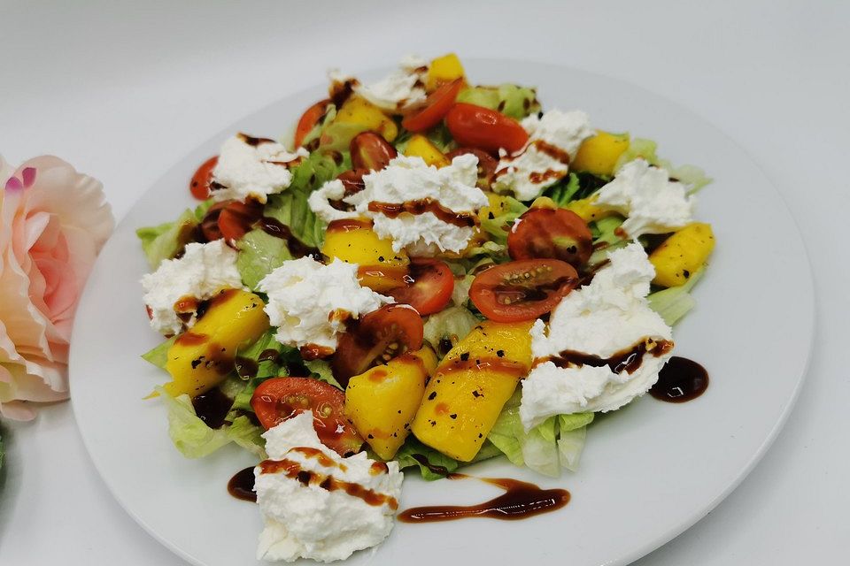 Mango-Tomaten-Salat mit Büffelmozzarella