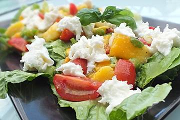 Mango-Tomaten-Salat mit Büffelmozzarella