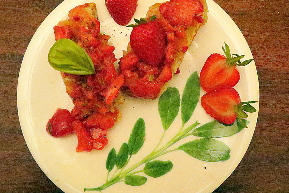 Chili-Erdbeer-Bruschetta vom Grill