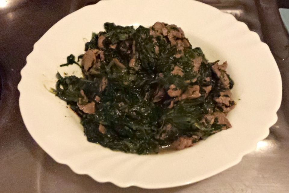 Spinach Beef – gebratenes Rindfleisch mit Spinat