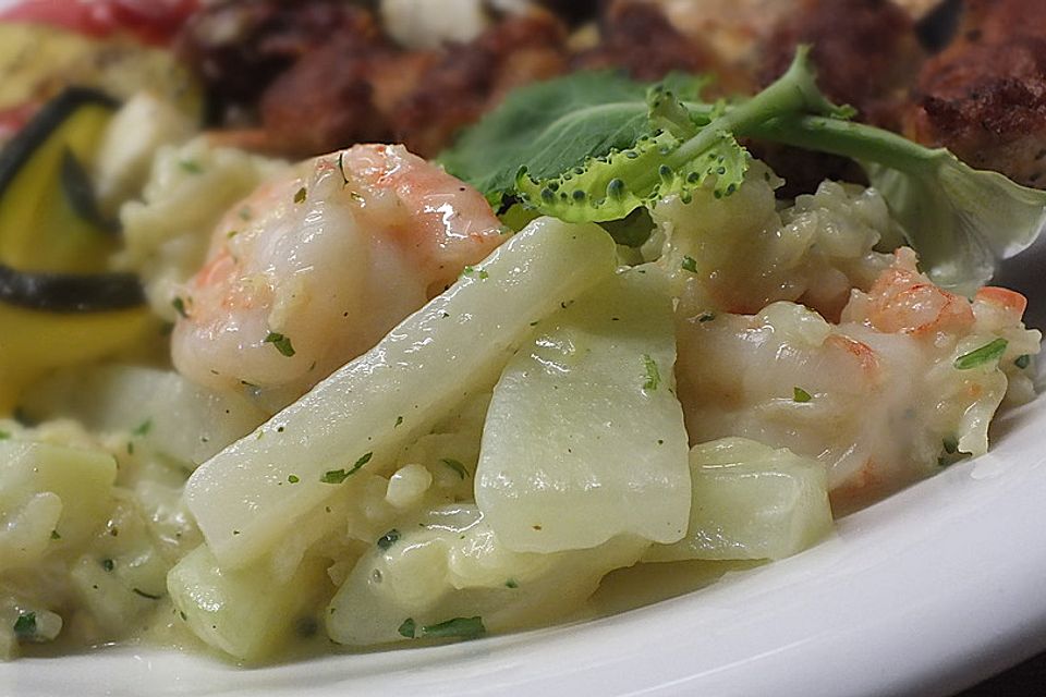 Kohlrabi-Risotto mit Shrimps Kohlrabi-Risotto mit Shrimps