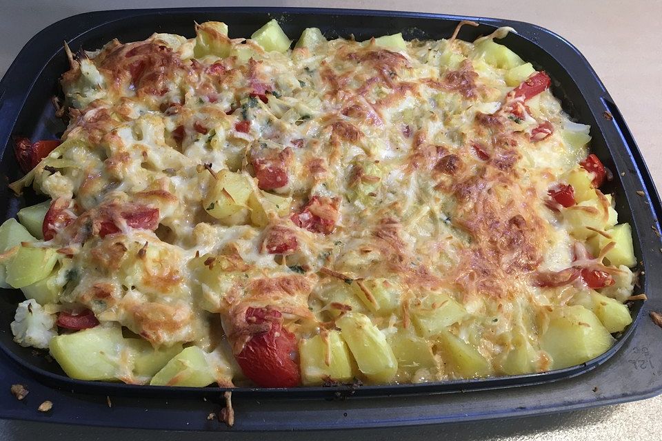 Blumenkohl-Gratin mit Kartoffeln