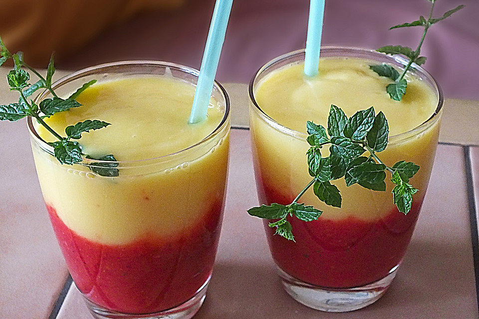 Sommersmoothie zweifarbig