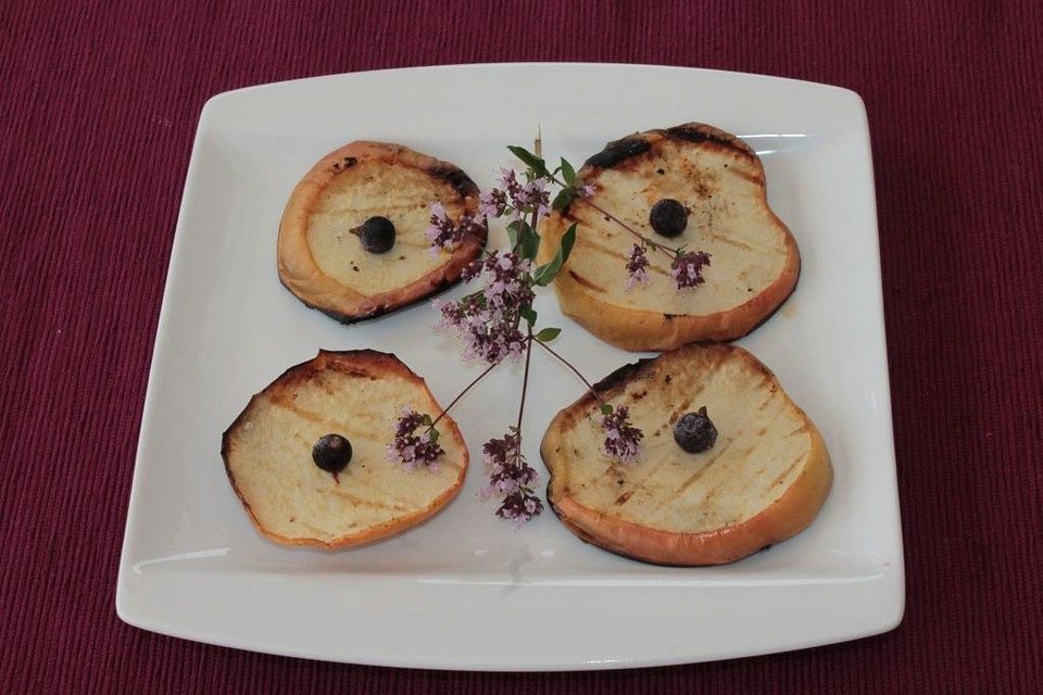 Gegrillte und karamellisierte Apfelscheiben à la Didi