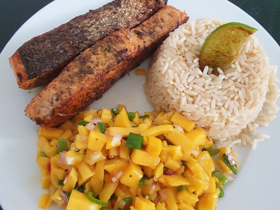 Karibischer Lachs mit Mangosalsa von NatuerlichLecker | Chefkoch