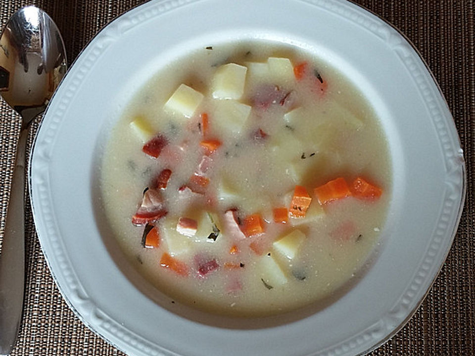 Estragon-Suppe mit Kassler und Gemüse von SuperLeeecker| Chefkoch
