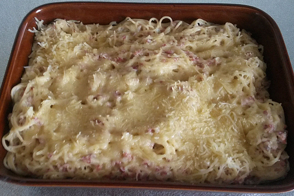 Spaghetti-Frischkäse-Auflauf