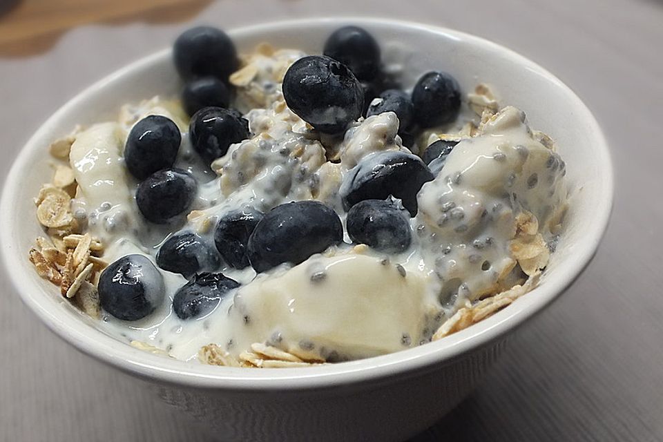 Haferflocken mit Joghurt und Obst