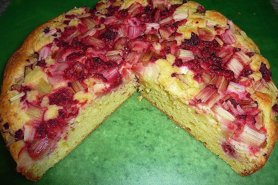 Rhabarber-Himbeerkuchen