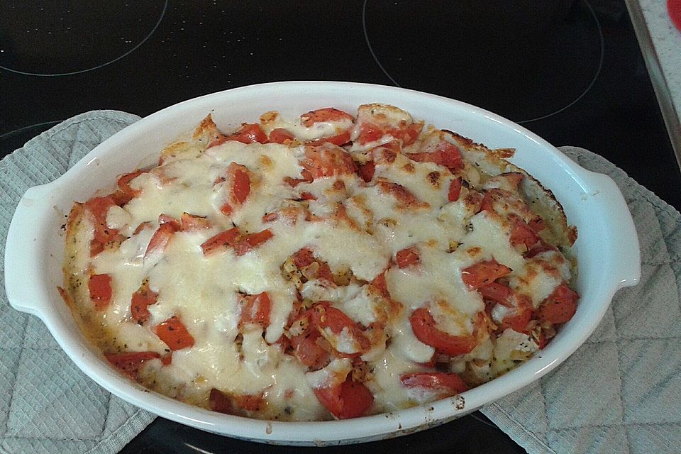 Putengeschnetzeltes "Tomate Mozzarella"