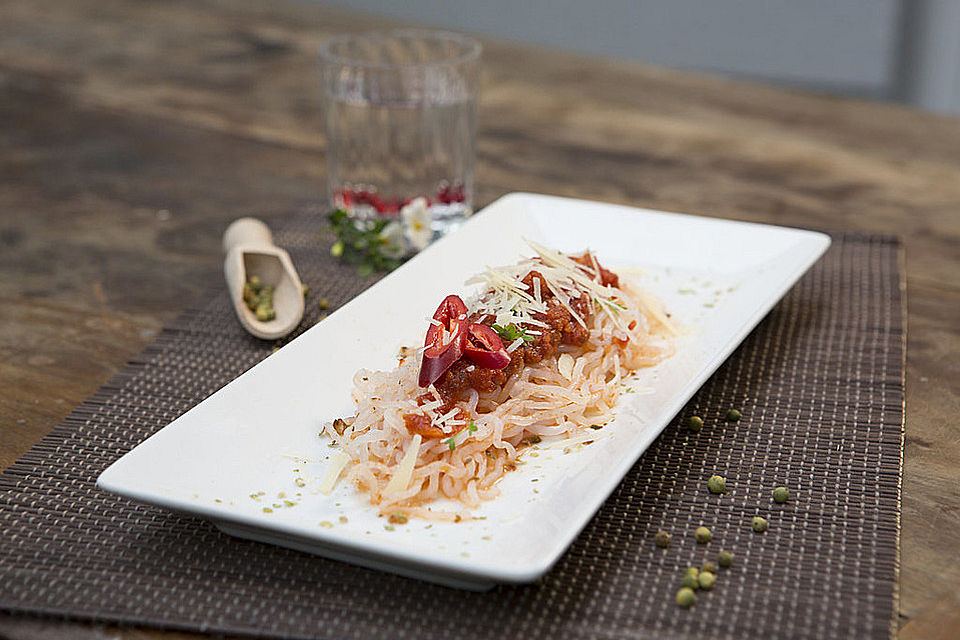 Vegane Spaghetti mit gerösteter Paprika