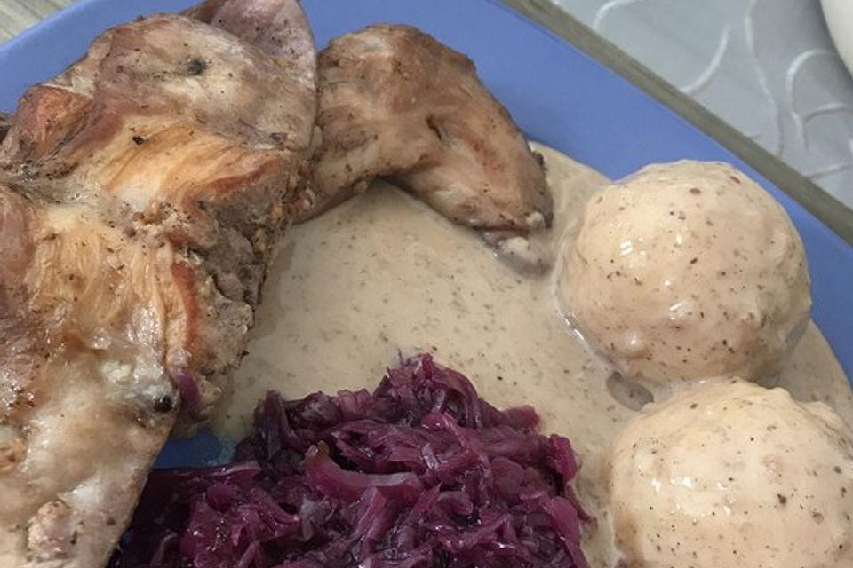 Kaninchen/Hase mit Preiselbeersahnesauce