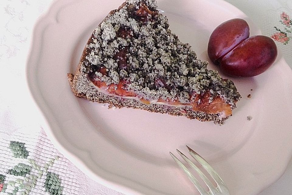 Veganer Mohn-Pflaumen-Kuchen