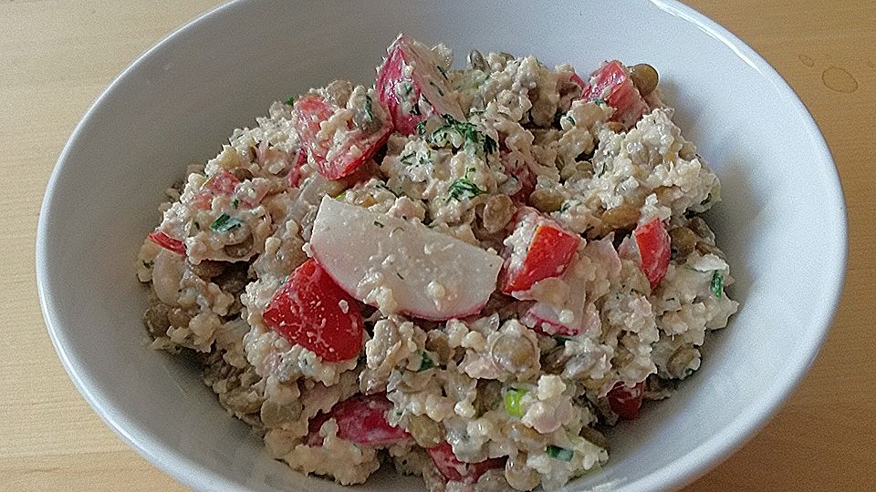 Sommerlicher Linsen Couscous Salat Mit Thunfisch Von Schoko Junky Chefkoch 