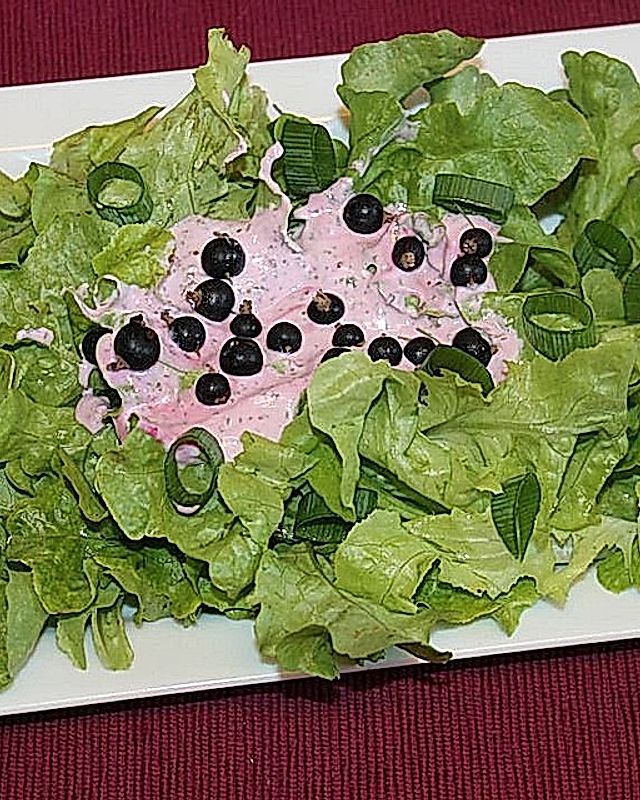 Eichblattsalat mit griechischem Joghurt-Johannisbeer-Dressing