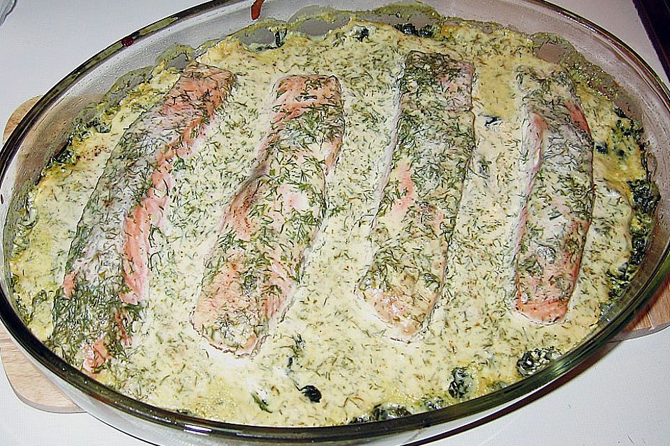 Lachs - Spinat - Auflauf