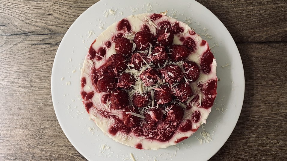 Käsekuchen mit Himbeeren und weißer Schokolade von Chefkoch-Video