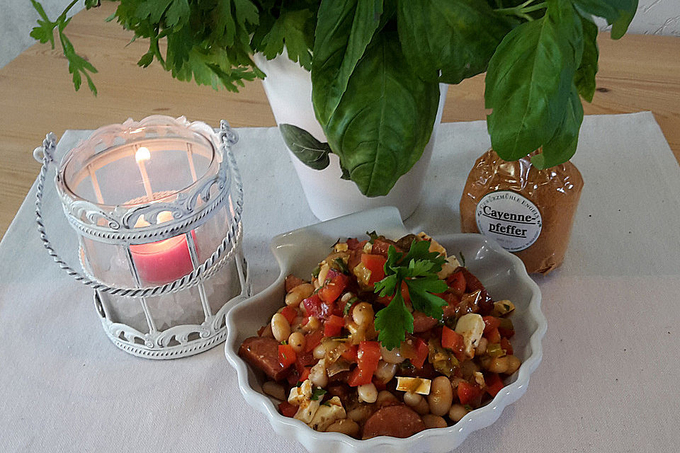 Chili-Bohnen-Salat mit Fetakäse