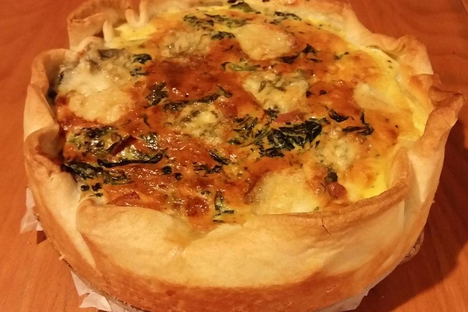 Spinat-Gorgonzola-Quiche