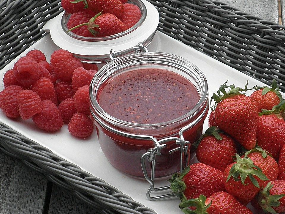 Erdbeer-Himbeer-Marmelade mit Vanille und Orange von kipo32| Chefkoch