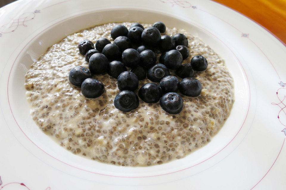 Chiapudding mit Heidelbeeren