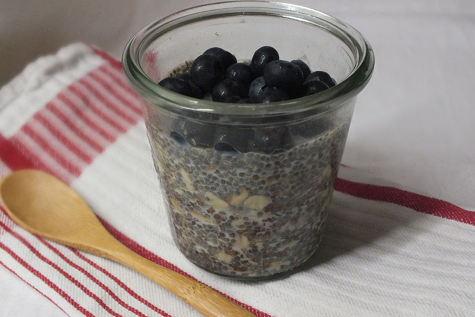 Chiapudding mit Heidelbeeren