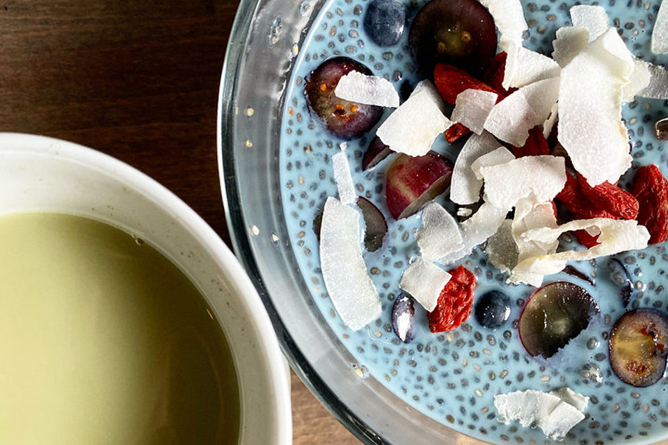 Chiapudding mit Heidelbeeren