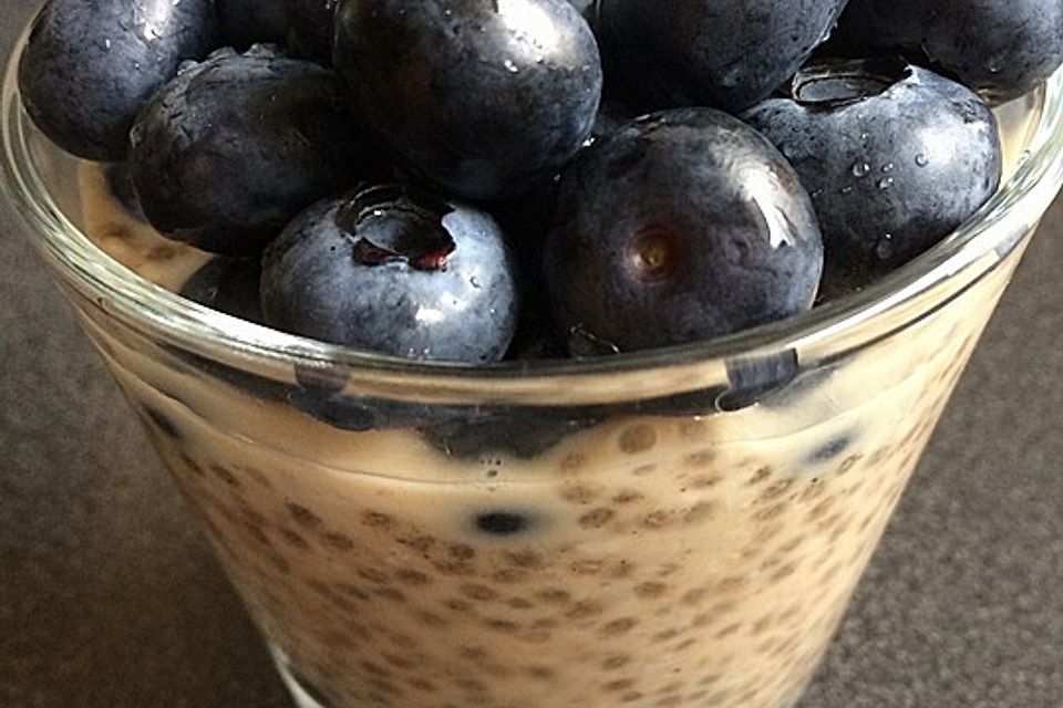 Chiapudding mit Heidelbeeren