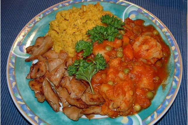 Hähnchenschnitzel in Gemüse-Tomatensauce von Matschge| Chefkoch